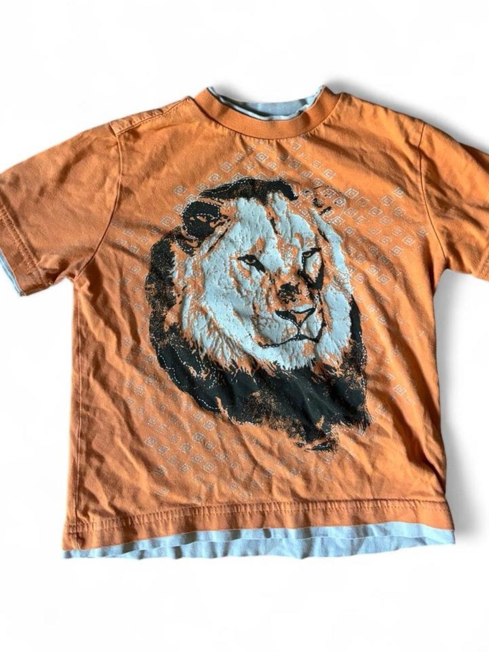 greendog Orange Lion Face Graphic Tee for Kids